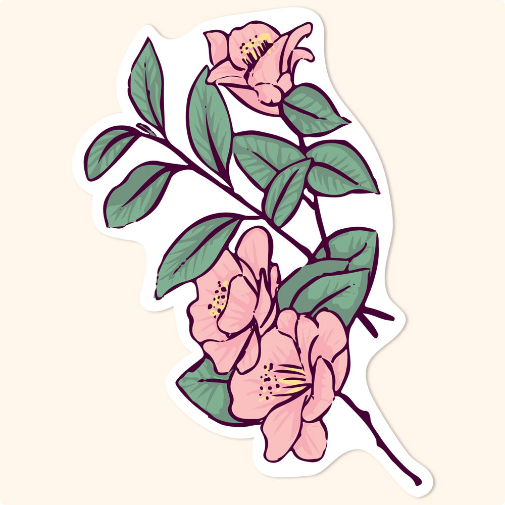Aesthetic Stickers: Pink Flowers Sticker